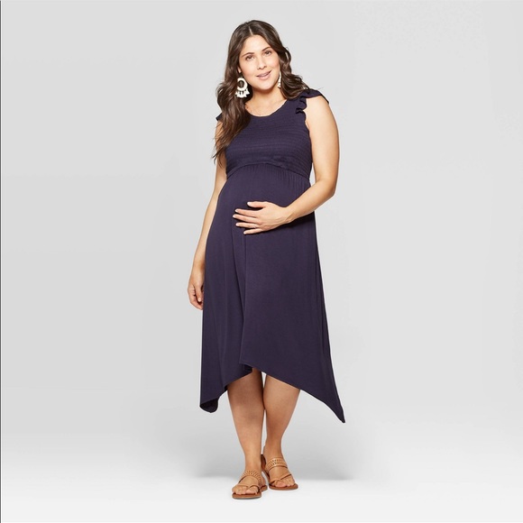 Isabel Maternity by Ingrid & Isabel Dresses & Skirts - Isabel Maternity Short Sleeve Smocked Front Dress
